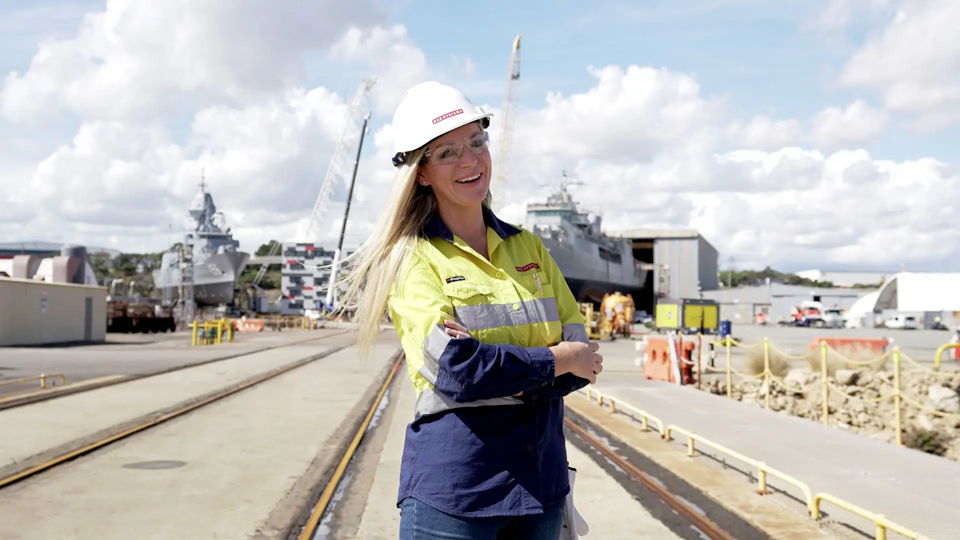 Friendly crew member at Henderson Shipyard