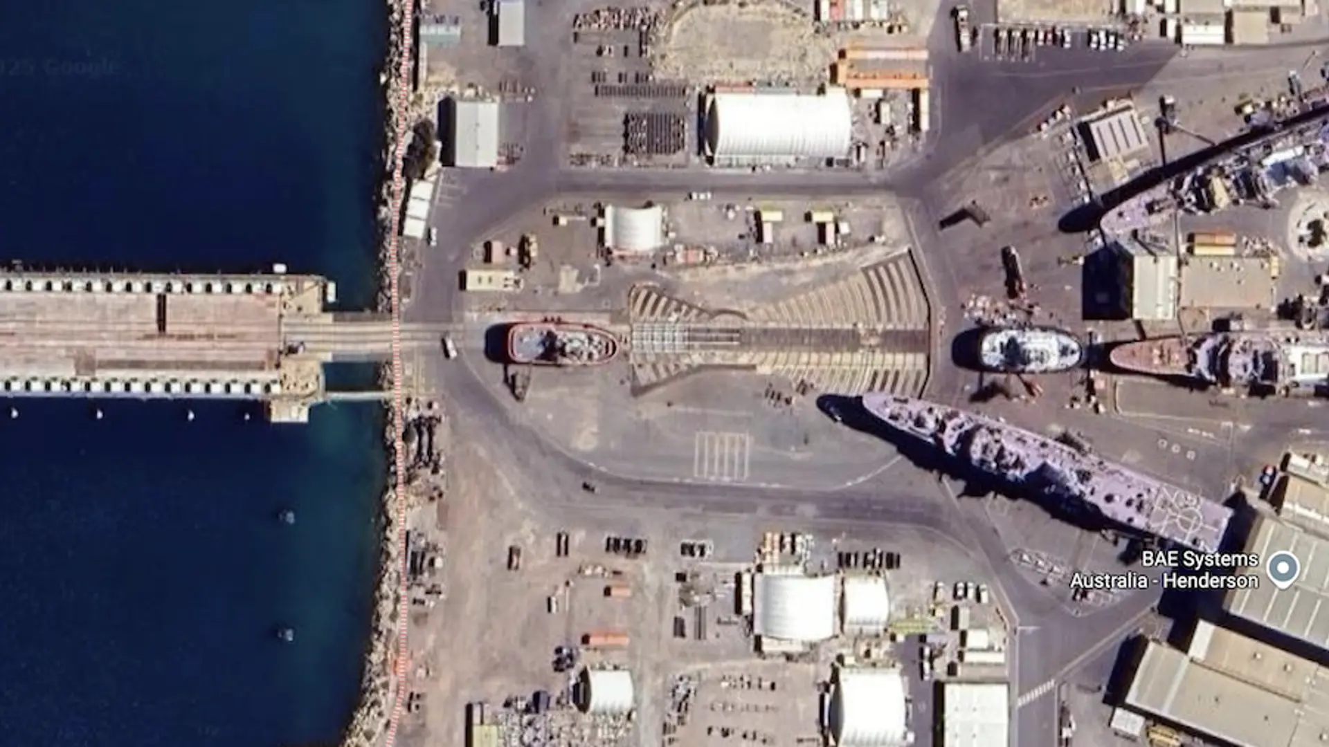 Aerial photo of BAE Henderson Australia Shiplift And Transfer System