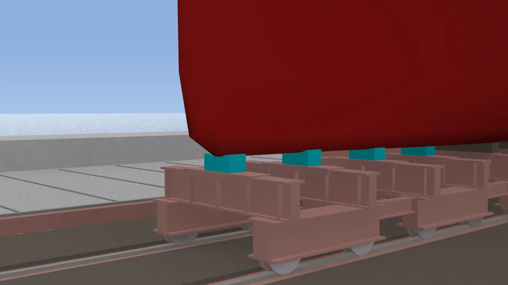 render of the flex pad keel block alternative